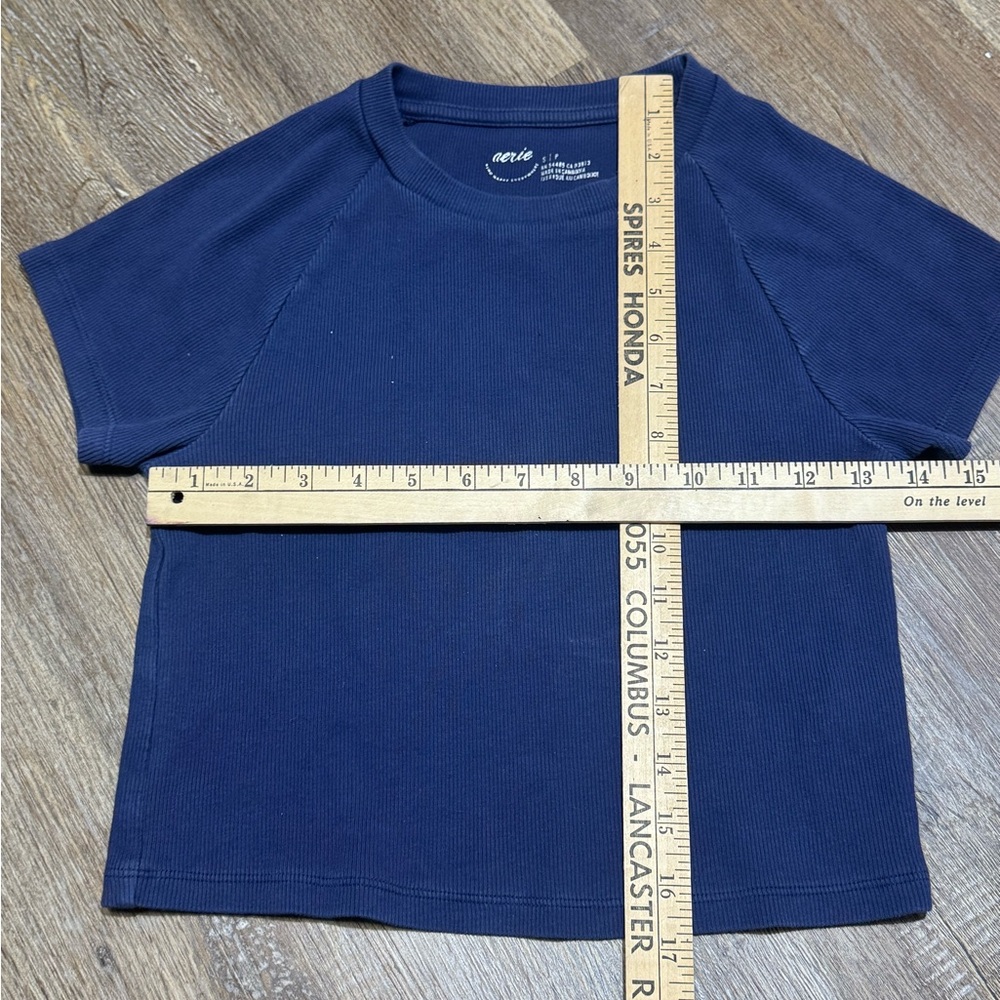 Aerie‎ Cropped Short sleeve navy Shirt - Picture 4 of 4